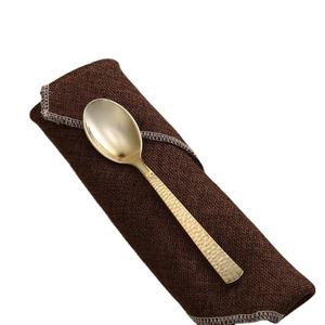 Ustensiles de cuisine Couverts Cuillère pour usage quotidien Poignée martelée Couleur or Couverts en acier inoxydable Prix abordable Restaurant de table - Product Image 1