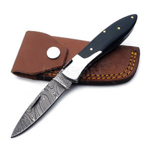 Couteau de chasse en acier Damas de qualité supérieure avec manche en bois bricolage personnalisable, pliable et tranchant, support OEM - Product Image 3