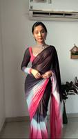 Sari indien pakistanais élégant pour mariage été/hiver, prêt-à-porter, style traditionnel, infroissable, protection solaire, pur et doux