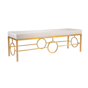 Banc de salle à manger en fer fabriqué à la main avec coussin rembourré et usine de design de cercle artistique Usine de meubles en métal - Product Image 6
