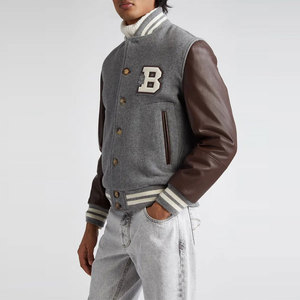 แจ็กเก็ตเลตเตอร์แมนแขนยาวมีฮู้ดคอเสื้อและของตกแต่งขนสัตว์ไซส์ใหญ่พิเศษสำหรับฤดูหนาว - Product Image 3