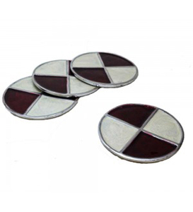 Ensemble de 6 porte-tasses en Aluminium émaillé Turquoise, fait-main avec support, pour tasses de boisson - Product Image 2