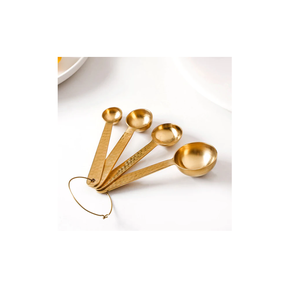 Cuillères à mesurer en laiton Lot de 4 pour mesurer le sec et le liquide pour les ustensiles de cuisine et les restaurants Offre Spéciale - Product Image 3