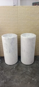 Lavabo sur pied de luxe moderne dessus marbre blanc évier en pierre naturelle finition polie pour salle de bain toilettes FOB - Product Image 2