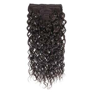 Extensiones de Cabello con Clip de 8 Pulgadas, Cabello Virgen Indio Yaki Liso con Ondas Sueltas, Color Marrón Medianoche 12A - Product Image 4