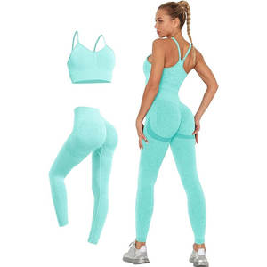 Conjunto de Leggings y Top Deportivo para Mujer, Diseño Personalizado con Estampado, Transpirable, 2 Piezas, Logotipo Frontal, Ropa Deportiva - Product Image 1