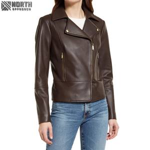 2025 Customized Women's Leather Jackets High Heated Regular Winter Knitted Best Wholesale Price Dyed Fabric <b>Polyester</b> <b>Filling</b> - Product Image 4