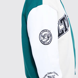 Men's Custom Style Stand Collar Varsity Jacket Winter <b>Wool</b> Letterman Jacket with Leather Sleeves Wholesale Jacket For Men - Product Image 6