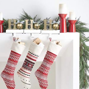 Soporte de calcetín de Navidad Ho blanco y dorado para chimenea de Casa adorno de Navidad colgador de calcetín de Navidad decoración de interiores - Product Image 3
