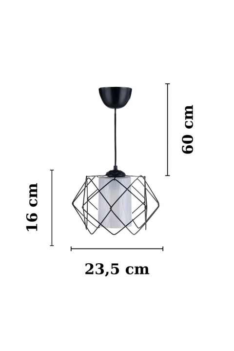 MHK Collection Black Design Multi-Square Chandelier with White Mica Glass