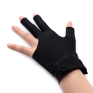 Gants de billard avec logo personnalisé en gros Gants de billard antidérapants à 3 doigts Gants de billard unisexe respirant et confortable Gants de queue de billard - Product Image 1