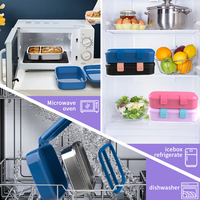 Aohea Edelstahl Bento Lunchbox Set Kinder Metall Brotdose Set für die Schule