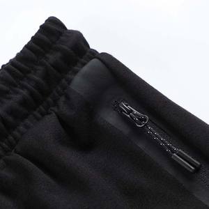 กางเกงขาสั้นผ้าฝ้าย100% สำหรับผู้ชายกางเกงจ๊อกกิ้งกางเกงขาสั้นสีดำ - Product Image 4