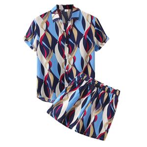 Vente en gros Chemise mode hawaïenne en polyester à impression numérique pour homme, ensemble short et pantalon à sublimation deux pièces pour hommes 2024 - Product Image 5