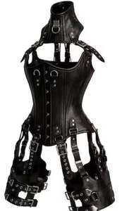 Pink Genuine <b>Leather</b> Neoprene Woven Waist Trainer <b>Corset</b> Shaper Hook-and-Eye Closure Rivet Details Women Firm Control Bodywear - Product Image 2