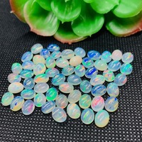 Opale éthiopienne naturelle certifiée, cabochon ovale, jeu de couleurs intense, opale ovale OEM pour bijoux de luxe, commande en gros
