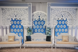 ฉากหลังงานแต่งงานสีขาวสุดฮิต แผงตกแต่งงานแต่งงานสไตล์อินเดียสุดหรู ดีไซน์ระดับพรีเมียม ผลิตจากเส้นใย โรงงานผลิตอุปกรณ์งานแต่งงานในออสเตรเลีย - Product Image 6