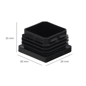 Tappo interno quadrato in plastica 50x50 mm. Nero. Confezione da 100 Unità. - Product Image 2