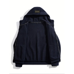 แจ็คเก็ตกันหนาวมีฮู้ดขนแกะสองชั้นสำหรับผู้ชาย - Product Image 1