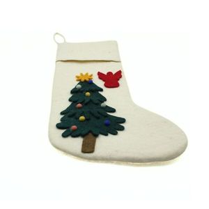 Calcetín Colgante de Fieltro de Lana con Diseño de Árbol - Calcetín de Fieltro Ecológico - Calcetín de Santa de Fieltro de Lana para Decoración Navideña - Product Image 3