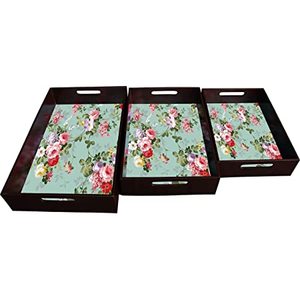 ถาดเสิร์ฟทำจากไม้พิมพ์ลายเคลือบสำหรับตกแต่งถาดสำหรับตกแต่ง3ชิ้นเลือกขนาดได้เองถาดของขวัญทันสมัย - Product Image 1