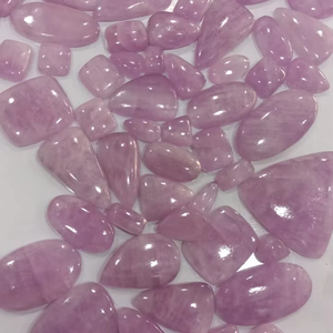 Kunzite Cabochon อัญมณีหลวมรูปร่างผสมขัดเงาเรียบสีชมพูธรรมชาติที่สวยงามราคาสำหรับเครื่องประดับขายส่ง - Product Image 1