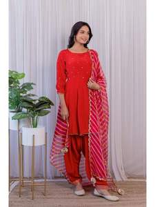 Traje Dhoti de rayón pesado de último diseñador con la colección exclusiva de Diamond Work Fab Zone para adultos en ocasiones especiales - Product Image 5