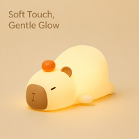 Veilleuse Capybara de dessin animé, lampe LED en silicone mignonne en forme d'animal, rechargeable par USB, pour enfants, cadeau, chambre, crèche, certifiée CE, directement de l'usine
