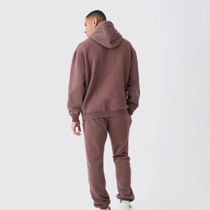 Survêtement personnalisé de haute qualité 100% coton avec impression en éponge française Survêtement à capuche avec ourlet brut Ensemble pantalon de survêtement et jogging pour l'hiver - Product Image 4