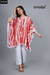 Caftán de rayón de estilo de diseñador pesado para mujer, ropa femenina de talla grande, con estampado de Tye y tinte, disponible en Tallas grandes - Product Image 5