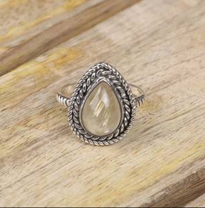 แหวนหมั้น925สเตอริงสีเงินและรูไทล์สีทองแบบคลาสสิกสำหรับเป็นของขวัญวันครบรอบแต่งงานสำหรับทุกเพศ - Product Image 2