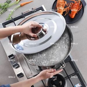 Lớn thép không gỉ soong Set cách điện container thực phẩm đồ dùng cho cảm ứng nồi súp nồi cho hiệu quả súp kho - Product Image 6