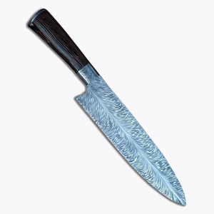 มีดทำครัวเหล็กพร้อมปลอกหนังสำหรับเชฟเหล็กดามัสกัส - Product Image 5