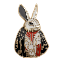 Épinglette en métal motif lapin mignon, thème animal, en alliage de zinc émaillé, accessoire pour Pâques