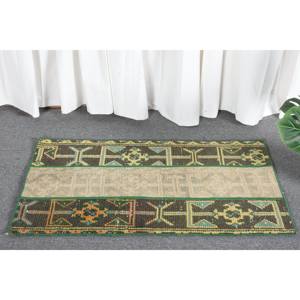 Large Area <b>Turkish</b> <b>Rug</b> Classic Green Orange Patchwork Design Rectangle Abstract Pattern 1.7x3.1ft Wool Material Latex for Living - Product Image 3