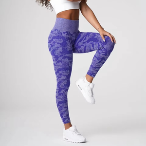 Leggings imprimés de fitness personnalisés en gros pour femmes Leggings teintés pour femmes Yoga Spandex Polyester Gym Wear - Product Image 4