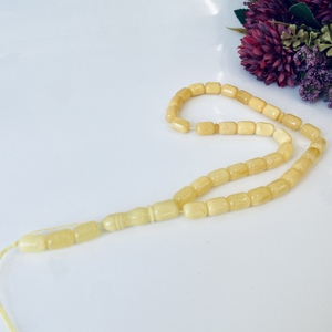 Chapelet de prière islamique en ambre, petit tasbih en perles baril, collier de prière islamique en ambre, bijou religieux perlé - Product Image 2