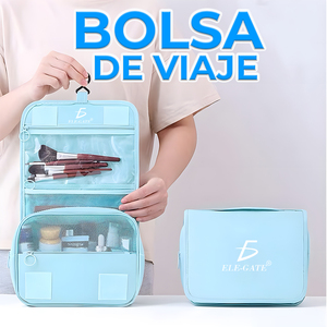 Borsa da viaggio per articoli da toeletta da appendere in bagno, in tessuto, con gancio per risparmiare spazio - Product Image 3