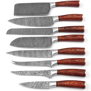 Steel Craft International: Juego de cuchillos de acero de Damasco de estilo japonés hechos a mano, las herramientas culinarias definitivas para profesionales. Cuchillos - Product Image 4