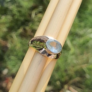 High Quality Original 925 Sterling Silver Dome Wide Band Aquamarine <b>Crystal</b> Gemstone <b>Ring</b> wholesale Jewelry Verified Suppliers - Product Image 3