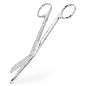 Tijeras de vendaje de acero inoxidable reutilizables de alta calidad con diseño personalizado al por mayor, uso manual en cirugía general con 1 año de garantía - Product Image 1