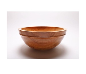 Cuenco de madera de Acacia Natural para ensalada, tazón de madera sólida pulida hecha a mano de alta calidad con acabado duradero, nuevo diseño - Product Image 4