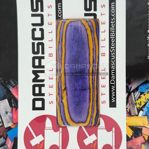 Pares de Escamas para Mango de Cuchillo, Color Morado Atardecer, Madera de Abedul Laminada Vibrante en Morado y Amarillo, Resina para Cuchillos Personalizados - Product Image 3