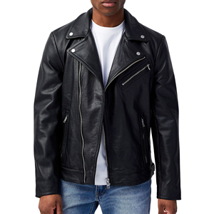 Haute qualité hommes col montant veste d'hiver imperméable coupe-vent en cuir véritable personnalisé avant moto sport tous les jours - Product Image 3