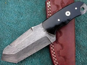 มีดสกินเนอร์เหล็กถังดามัสกัสแบบเต็มรูปแบบทำด้วยมือพร้อมปลอกหนัง - Product Image 4