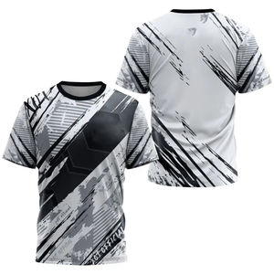 2025 New Arrival Men's Boxy Oversized T-<b>Shirt</b> Quick Dry Crew Neck with Digital Print Made of <b>100</b>% Cotton and <b>Polyester</b> - Product Image 3