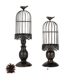Juego de 2 candelabros de Metal en forma de jaula de pájaros dorados, soporte votivo decorativo para boda, mesa de Navidad, centro de mesa para decoración del hogar - Product Image 2