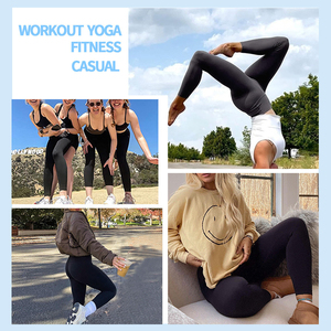 Venta al por mayor logotipo personalizado 21 colores 4 vías estiramiento de cintura alta mallas de entrenamiento pantalones súper suave gimnasio Fitness Leggings para mujeres - Product Image 2