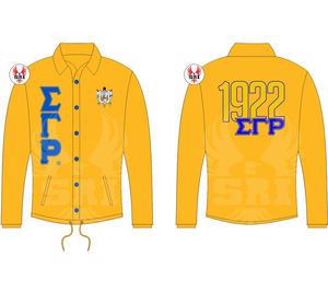 เสื้อแจ็คเก็ตโค้ชปักลายชมรมนักเรียนหญิงซิกมาแกมมาโร |   เสื้อแจ็คเก็ตโค้ชไลน์แบบสั่งทำพิเศษสำหรับผู้หญิง ปักลาย SGRho Sorority - Product Image 4