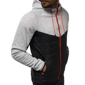 แจ็กเก็ตกันกระแทกคอตั้งสำหรับผู้ชายเสื้อกันหนาวมีโลโก้ด้านหน้าดีไซน์ตามสั่ง - Product Image 4